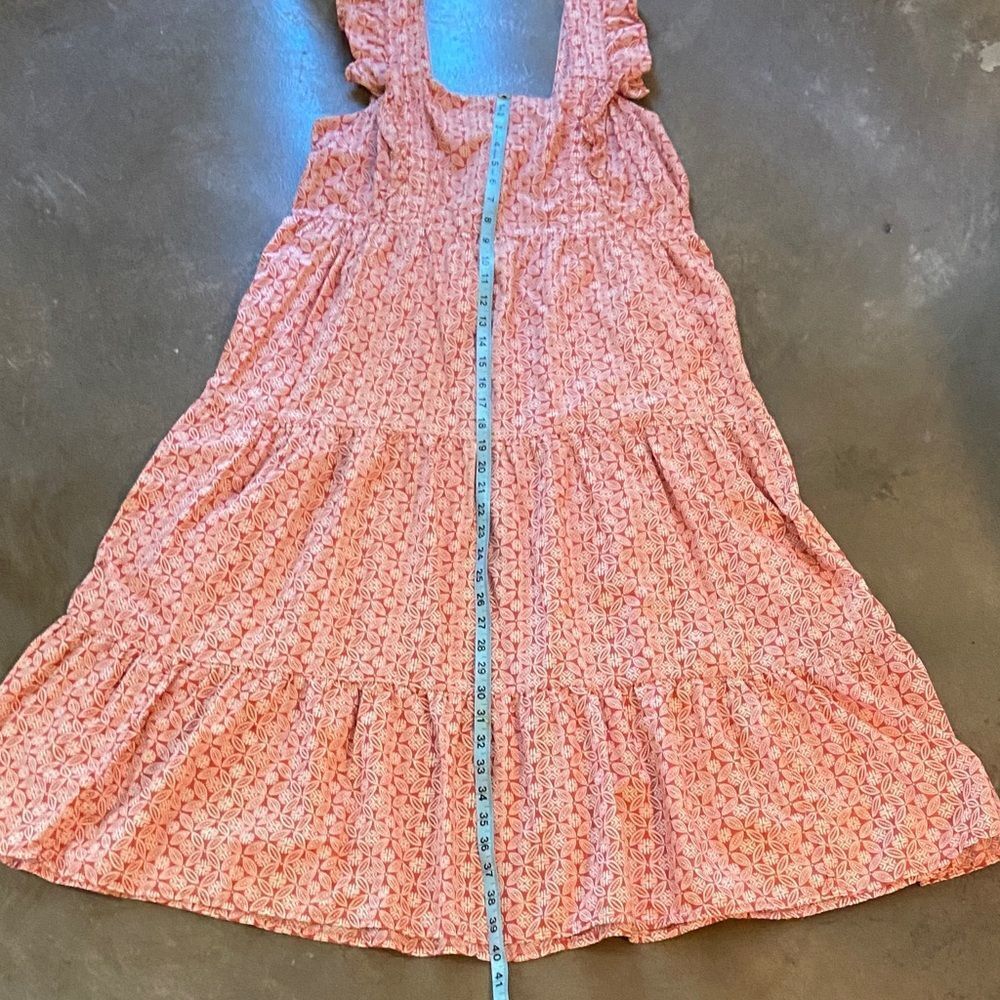 beachlunchlounge cotton Patterned Tiered Sundress cottage core Sz Large - Picture 4 of 7